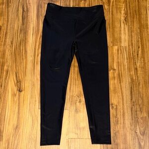 Noli women’s leggings large tights Black liquid faux leather wet control shaping